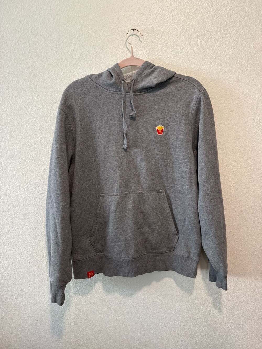 Sport-Tek McDonald's French Fry Embroidered Grey Pullover Hoodie Size M
